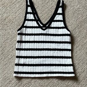 Universal Thread Black and White Striped Tank Top